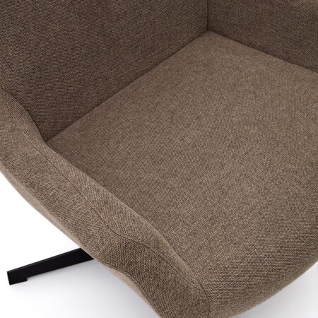 Kave Home ZALINA - Drehsessel mit Chenille Bezug: Braun, Schwarz