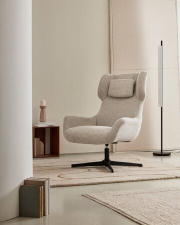 Kave Home ZALINA - Drehsessel mit Chenille Bezug