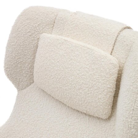 Kave Home ZALINA - Drehsessel mit Bouclé Bezug: Weiß, Schwarz