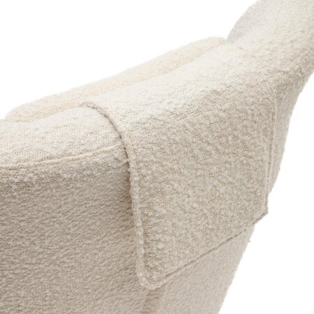 Kave Home ZALINA - Drehsessel mit Bouclé Bezug: Weiß, Schwarz