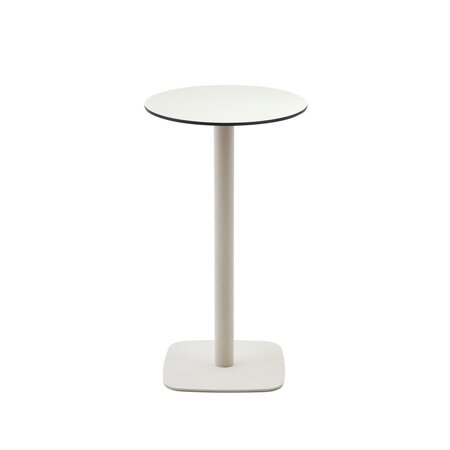 Kave Home DINA Outdoor Stehtisch Ø 60cm-Weiß-Weiß