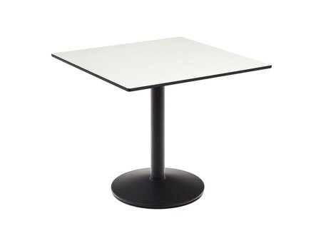 Kave Home ESILDA Gartentisch 90 x 90cm-Weiß - Schwarz