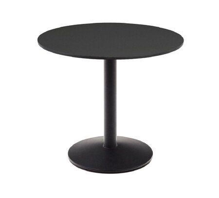 Kave Home ESILDA Gartentisch Ø 90cm-Schwarz-Schwarz