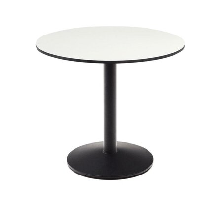 Kave Home ESILDA Gartentisch Ø 90cm-Weiß-Schwarz