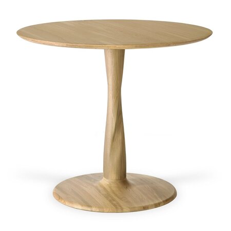 Ethnicraft Oak Round Torsion Dining Table - Natural Oak 90 cm