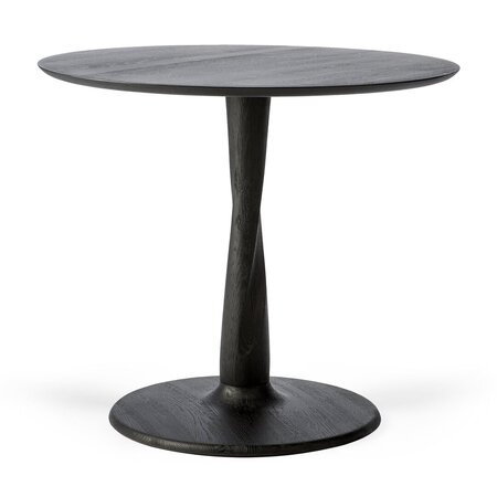 Ethnicraft Oak Round Torsion Dining Table - Black 90 cm