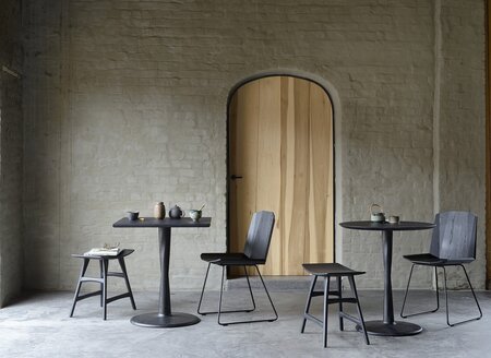 Ethnicraft Oak Square Torsion Dining Table - Black tainted Oak