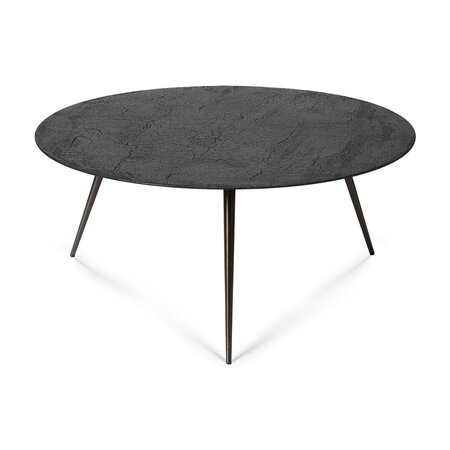 Ethnicraft Luna Coffee Table - Black W:85 cm- D:85 cm- H:35 cm