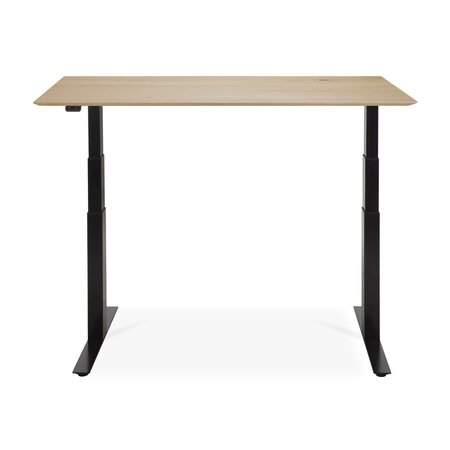 Ethnicraft Eiche Bok - verstellbarer Schreibtisch - Schwarz - B140 x H64 x T70 cm