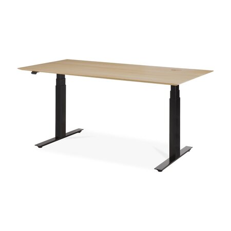 Ethnicraft Eiche Bok - verstellbarer Schreibtisch -  Schwarz - B160 x H64 x T80 cm