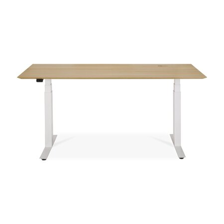 Ethnicraft Eiche Bok - verstellbarer Schreibtisch - Weiß - B140 x H64 x T70 cm