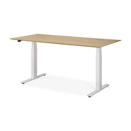 Ethnicraft Eiche Bok - verstellbarer Schreibtisch - Weiß - B160 x H64 x T80 cm
