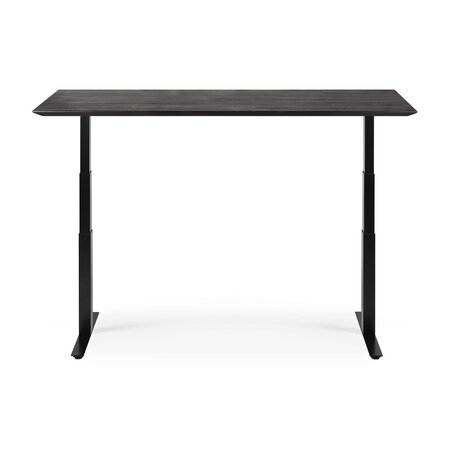 Ethnicraft Eiche Bok - verstellbarer Schreibtisch - Schwarz - B140 x H64 x T70 cm