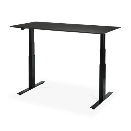 Ethnicraft Eiche Bok - verstellbarer Schreibtisch - Schwarz - B160 x H64 x T80 cm