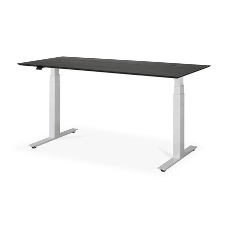 Ethnicraft Eiche Bok - verstellbarer Schreibtisch - Weiß - B160 x H64 x T80 cm