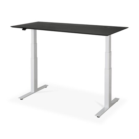 Ethnicraft Eiche Bok - verstellbarer Schreibtisch - Weiß - B160 x H64 x T80 cm