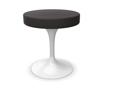 Knoll International Tulip Stool Hocker - Leder Volo VOBLK Black