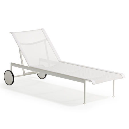 Knoll 1966 Adjustable Chaise - White with White Mesh & Strap