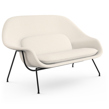 Knoll Womb Settee - Black - Cato, Natural