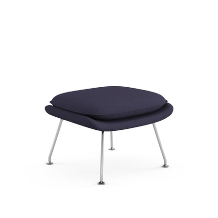 Knoll Womb Ottoman - Polished Chrome