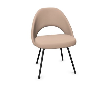 Knoll Saarinen Conference Stuhl - Stuhlbeine schwarz verchromt - Leder Natural