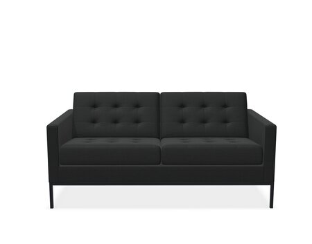 Knoll Florence Knoll Kollektion - Relax 2-Sitzer Sofa - Gestell lackiert, Farbe anthrazit - Tonus Black 