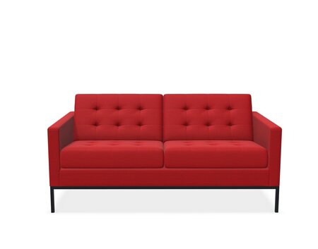 Knoll Florence Knoll Kollektion - Relax 2-Sitzer Sofa - Gestell lackiert, Farbe anthrazit - Tonus Bright Red