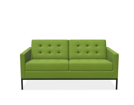 Knoll Florence Knoll Kollektion - Relax 2-Sitzer Sofa - Gestell lackiert, Farbe anthrazit - Tonus Pistachio Green