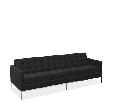 Knoll Florence Knoll Kollektion - Relax 3-Sitzer Sofa - Gestell hochglanzverchromt - Tonus Black