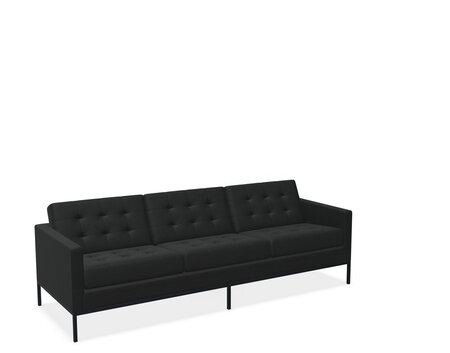 Knoll Florence Knoll Kollektion - Relax 3-Sitzer Sofa - Gestell lackiert, Farbe anthrazit - Tonus Black