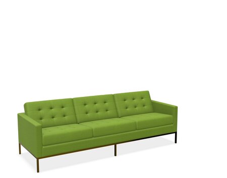 Knoll Florence Knoll Kollektion - Relax 3-Sitzer Sofa - Gestell lackiert, Farbe bronze - Tonus Pistachio Green