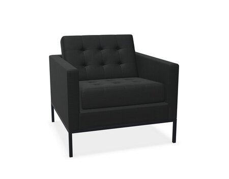 Knoll Florence Knoll Kollektion - Relax Sessel - Gestell lackiert, Farbe anthrazit - Tonus Black