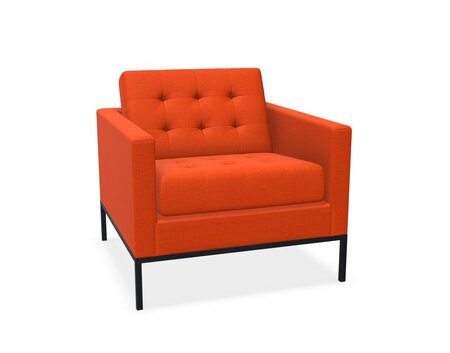 Knoll Florence Knoll Kollektion - Relax Sessel - Gestell lackiert, Farbe anthrazit - Tonus Orange