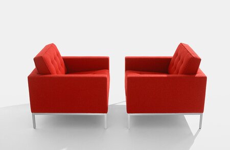 Knoll Florence Knoll Kollektion - Relax Sessel - Gestell hochglanzverchromt - Tonus Bright Red