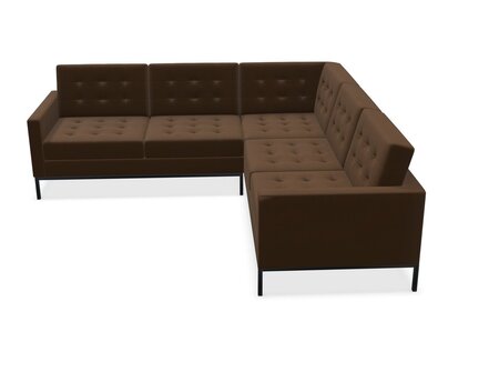 Knoll Florence Knoll Kollektion - Relax 5-Sitzer Sofa - Gestell lackiert, Farbe anthrazit - Tonus Medium Brown