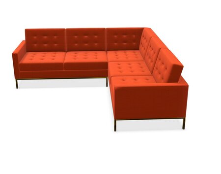 Knoll Florence Knoll Kollektion - Relax 5-Sitzer Sofa - Gestell lackiert, Farbe bronze - Tonus Orange