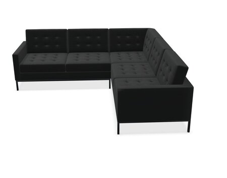 Knoll Florence Knoll Kollektion - Relax 5-Sitzer Sofa - Gestell lackiert, Farbe anthrazit - Tonus Black 