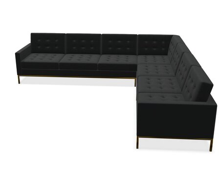 Knoll Florence Knoll Kollektion - Relax 7-Sitzer Sofa - Gestell lackiert, Farbe bronze - Tonus Black
