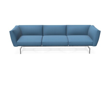 Knoll International Avio Sofa 3er Sofa Kompakte Version-Aluminiumfarbig Lackiertes Gestell-Light Azure-Tonus 508t