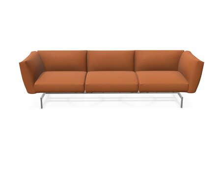 Knoll International Avio Sofa 3er Sofa Kompakte Version-Aluminiumfarbig Lackiertes Gestell-Light Copper-Tonus 464t
