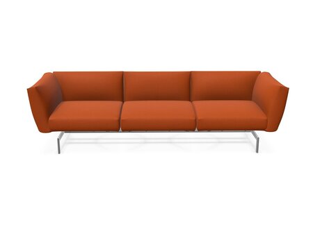 Knoll International Avio Sofa 3er Sofa Kompakte Version-Aluminiumfarbig Lackiertes Gestell-Medium Copper-Tonus 605t