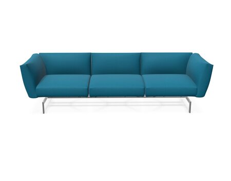 Knoll International Avio Sofa 3er Sofa Kompakte Version-Aluminiumfarbig Lackiertes Gestell-Turquoise-Tonus 854t