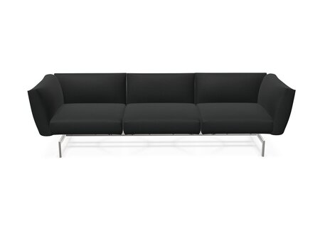 Knoll International Avio Sofa 3er Sofa Kompakte Version-Gestell hochglänzend Chrom-Black-Tonus 128t