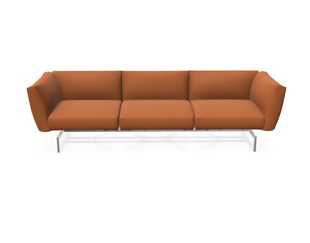 Knoll International Avio Sofa 3er Sofa Kompakte Version-Gestell hochglänzend Chrom-Light Copper-Tonus 464t