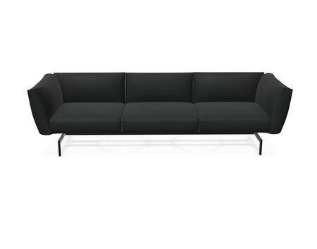 Knoll International Avio Sofa 3er Sofa Kompakte Version-Schwarz Lackiertes Gestell-Black-Tonus 128t