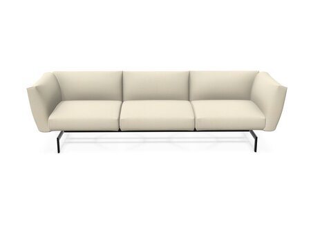 Knoll International Avio Sofa 3er Sofa Kompakte Version-Schwarz Lackiertes Gestell-Ivory-Tonus 100t