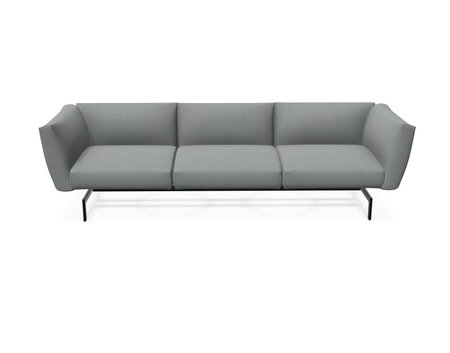 Knoll International Avio Sofa 3er Sofa Kompakte Version-Schwarz Lackiertes Gestell-Navy Steel-Tonus 216t