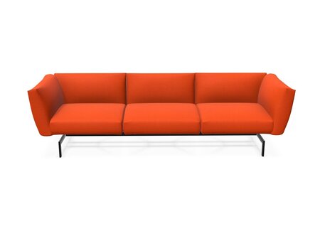 Knoll International Avio Sofa 3er Sofa Kompakte Version-Schwarz Lackiertes Gestell-Orange-Tonus 125t