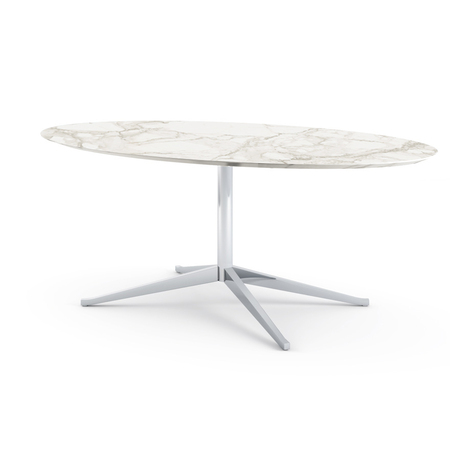 Knoll Florence Table Desk - 78" Oval - Calacatta marble, Satin finish