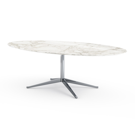 Knoll Florence Table Desk - 96" Oval - Calacatta marble, Shiny finish